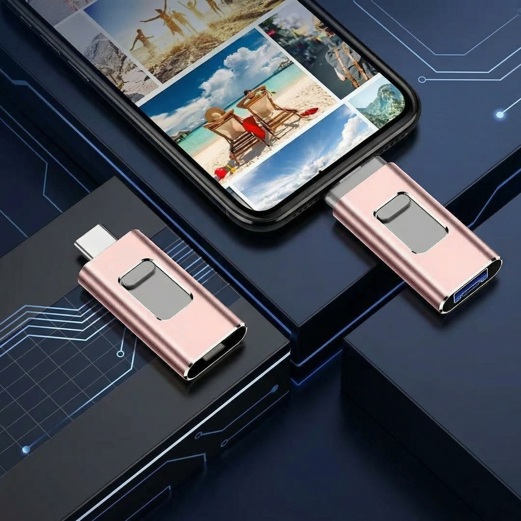 FlashVault™ 4-in-1 USB-opslag voor iPhone, iPad, Android & pc